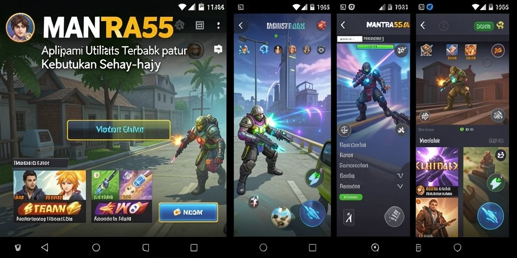 Tampilan utama MANTRA55 dengan fitur utilitas yang memudahkan pengguna.