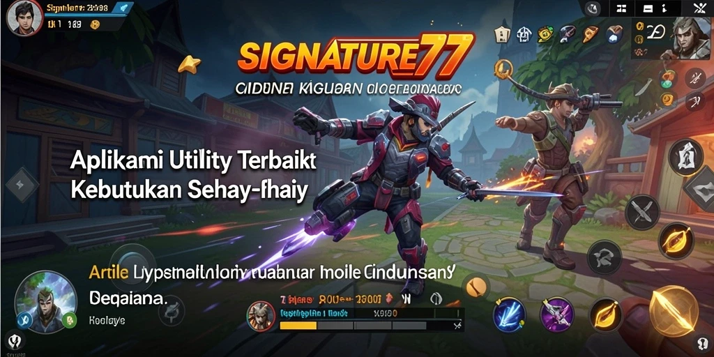 Screenshot menampilkan antarmuka SIGNATURE77 dengan berbagai fitur utilitas.